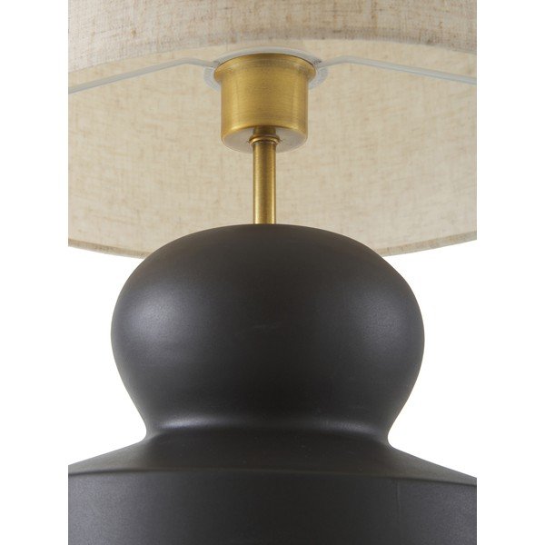 Czarno-beżowa ceramiczna lampa stołowa Westwing Collection Georgina, wys. 52 cm-image-2