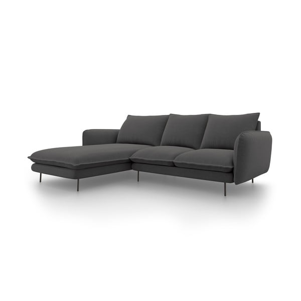 Ciemnoszara sofa narożna Cosmopolitan Design Vienna, lewostronna-image-2