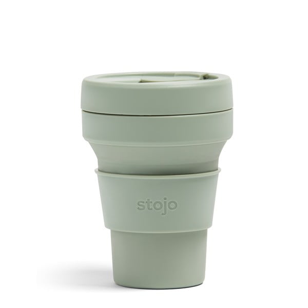 Zielony składany kubek podróżny Stojo Pocket Cup Sage, 355 ml