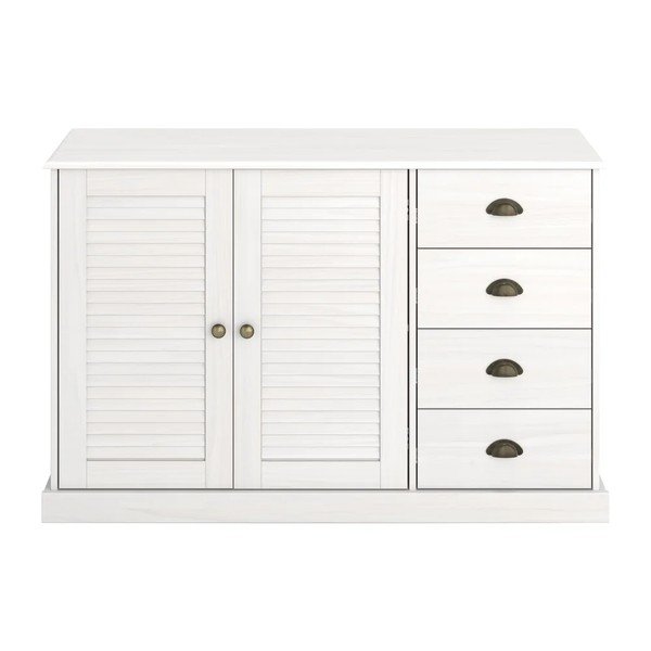 Biała komoda z litego drewna sosnowego 125x80x38 cm Edith – Støraa