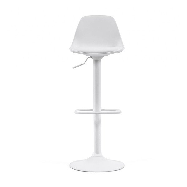 Hoker z regulowaną wysokością z imitacji skóry w matowym białym kolorze (wysokość siedziska 60 cm) Orlando-T – Kave Home-image-4