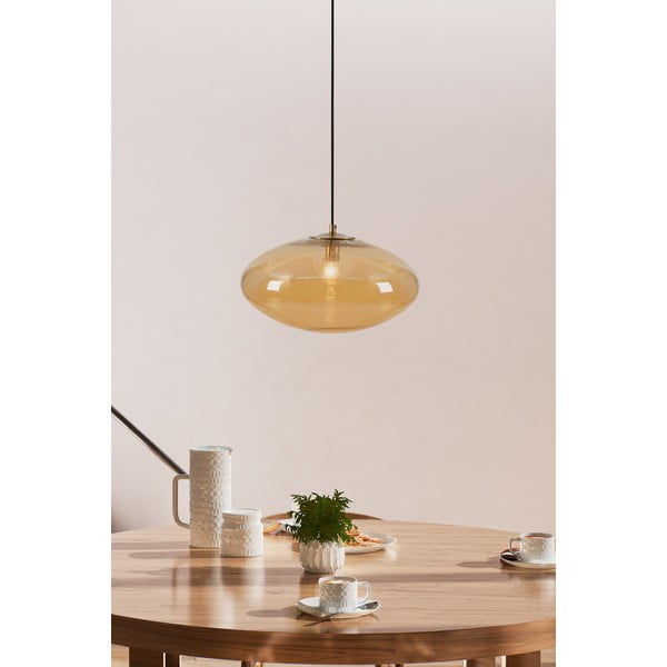 Lampa wisząca w kolorze ochry ze szklanym kloszem ø 38 cm Locus – Markslöjd-image-1