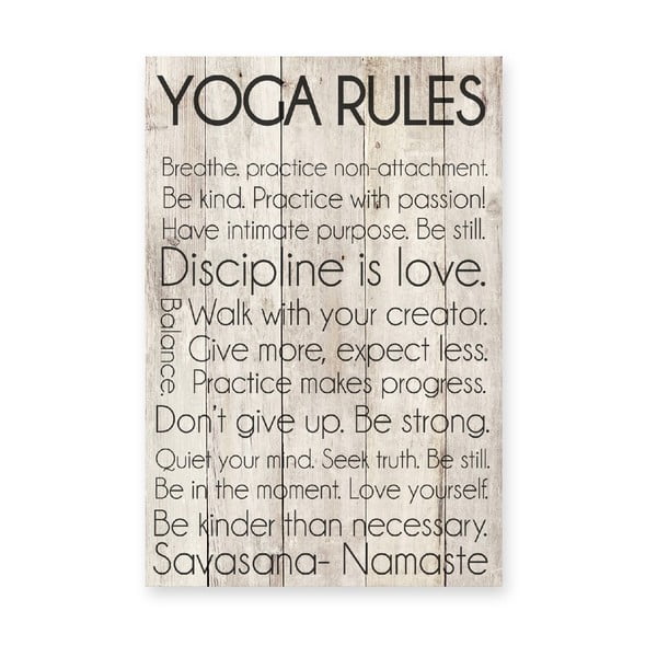 Drewniana tablica Yoga Rules