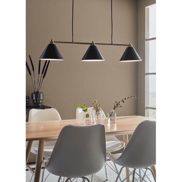Czarna lampa wisząca z trzema kloszami Markslöjd Klint-image-1