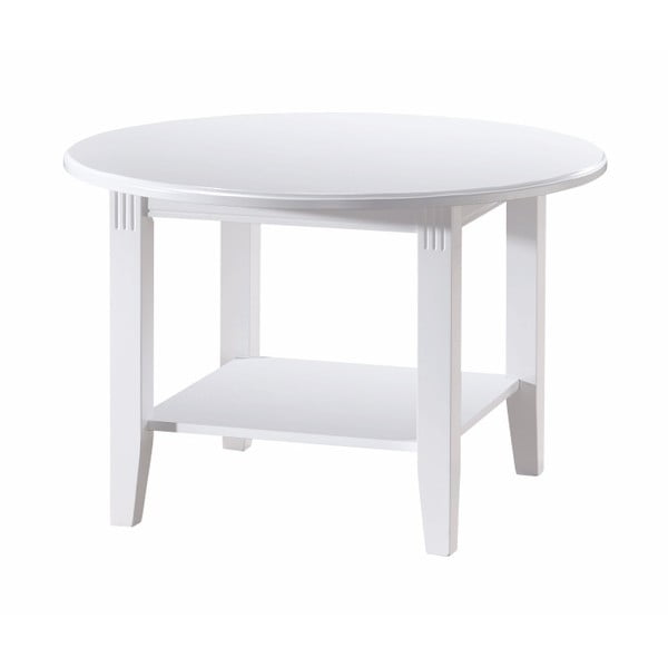 Biały stolik z drewna dębowego Rowico Wittskar, ∅ 80 cm
