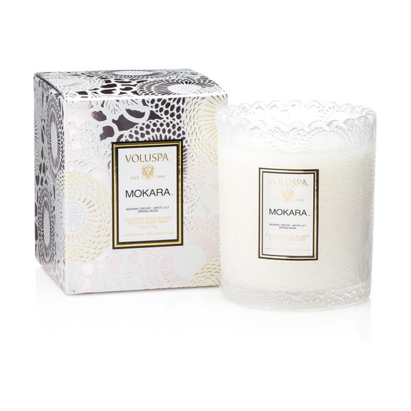 Świeczka o zapachu białej lilii, orchidei i mchu Voluspa Limited Edition, 50 godz. 
