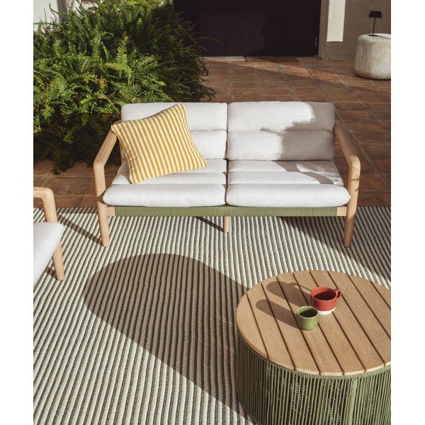 Zielona/beżowa tapicerowana sofa ogrodowa Menfi – Kave Home-image-1