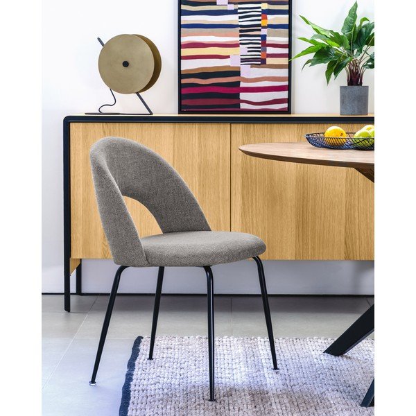 Szare tapicerowane krzesło Mahalia – Kave Home-image-1