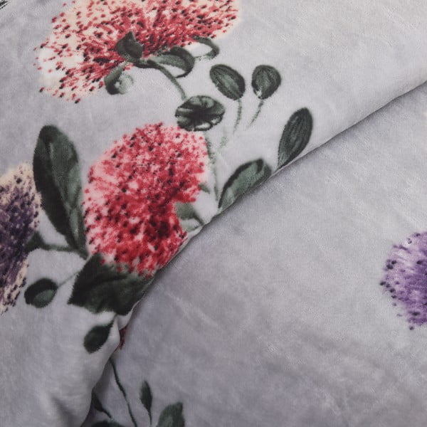 Jasnoszara pościel jednoosobowa z mikropluszu 140x200 cm Margot – My House-image-3