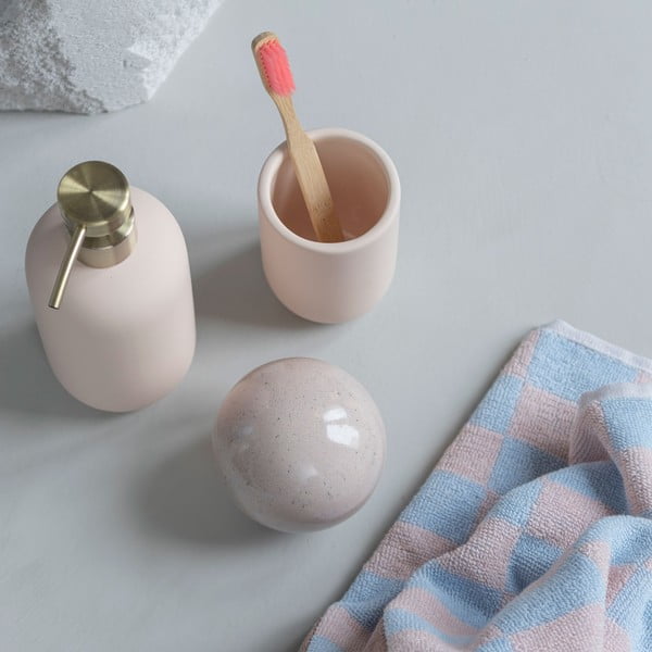 Niebiesko-różowy ręcznik z bawełny organicznej 50x90 cm Retro – Mette Ditmer Denmark-image-2