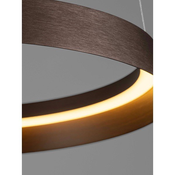 Brązowa aluminiowa lampa wisząca LED ze ściemniaczem z kloszem ze szkła akrylowego ø 45 cm Ormi – Nova Luce-image-2