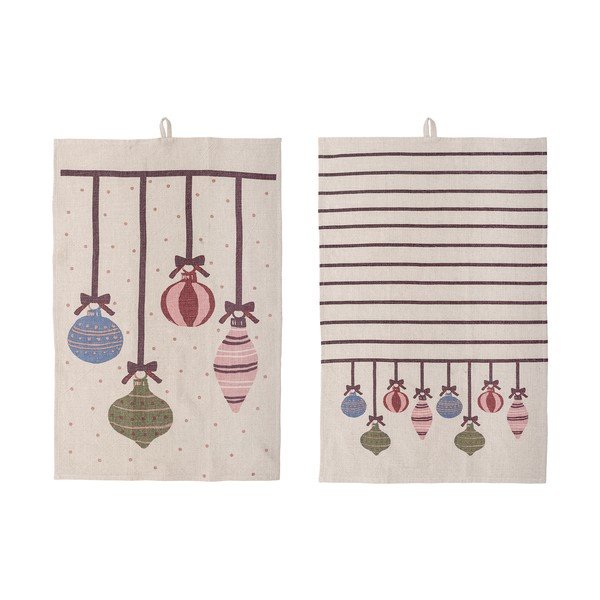 Bawełniane ścierki zestaw 2 szt. ze świątecznym motywem 71x45 cm Ornamentia – Bloomingville