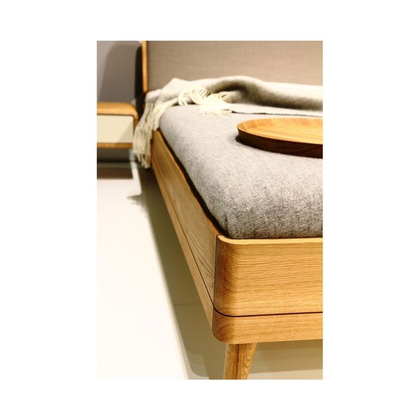 Łóżko dwuosobowe z litego drewna dębowego Javorina Direct, 160x200 cm-image-2