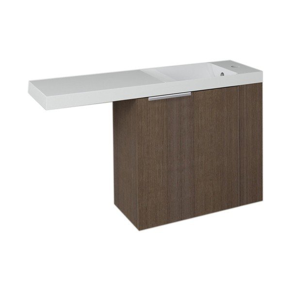 Brązowa wisząca szafka bez umywalki w dekorze sosny 50x50 cm Latus Vi – Sapho