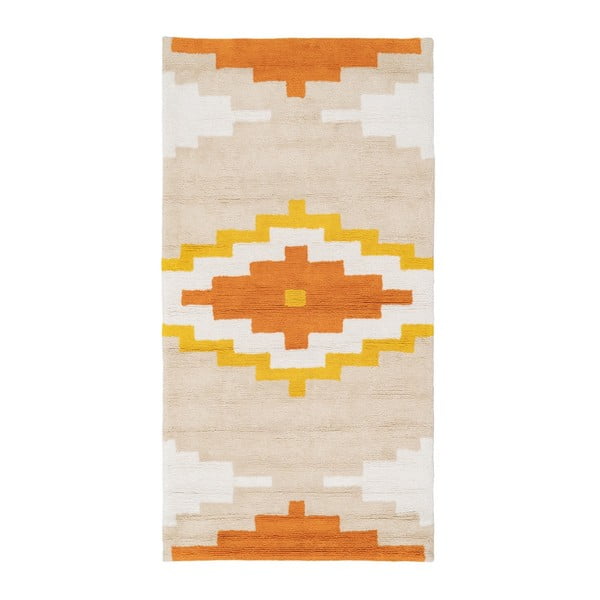 Pomarańczowy bawełniany chodnik odpowiedni do prania 90x175 cm Azteca – Ixia