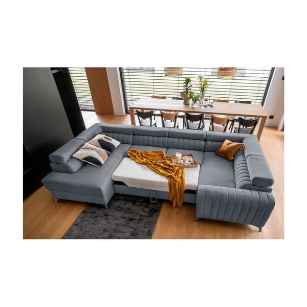 Niebieski rozkładany/ze schowkiem narożnik (lewostronny/w kształcie litery U) Louis – ELTAP-image-3