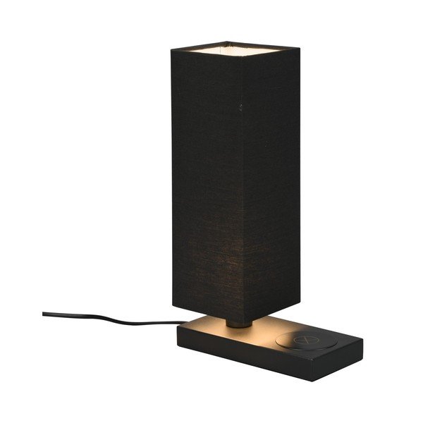 Lampa stołowa z ładowarką bezprzewodową w kolorze matowej czerni (wys. 35 cm) Haley – Reality-image-1