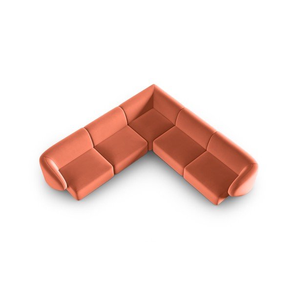 Różowy aksamitny narożnik Paolo – Milo Casa-image-1