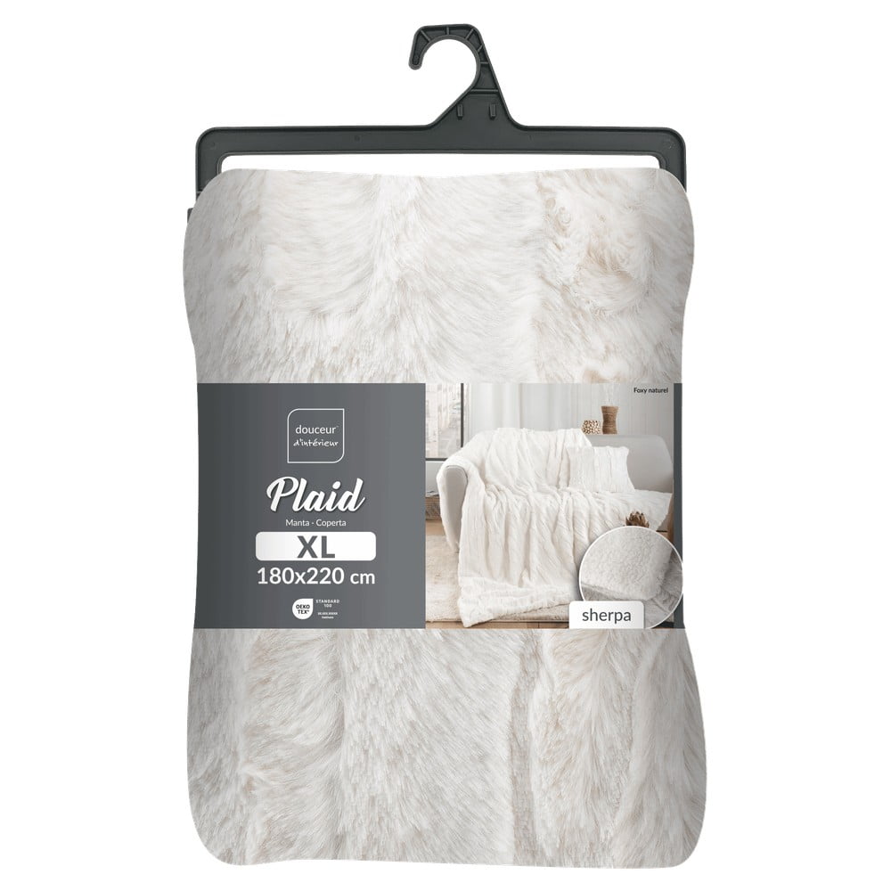 Kremowy koc z mikropluszu 180x220 cm Foxy – douceur d'intérieur (zdjęcie 7)