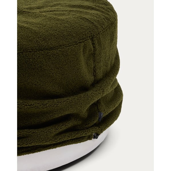 Zielony puf z materiału bouclé Kaeli – Kave Home-image-2