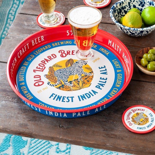 Metalowa taca ø 33 cm Old Leopard Brewery – Rex London-image-1