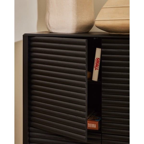 Czarna szafka w dekorze dębu 104,5x144x40 cm Lenon – Kave Home-image-4