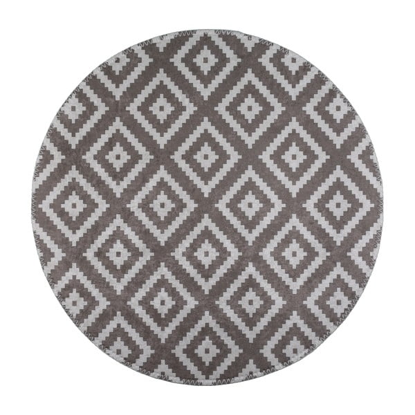 Jasnobrązowy okrągły dywan odpowiedni do prania ø 80 cm – Vitaus