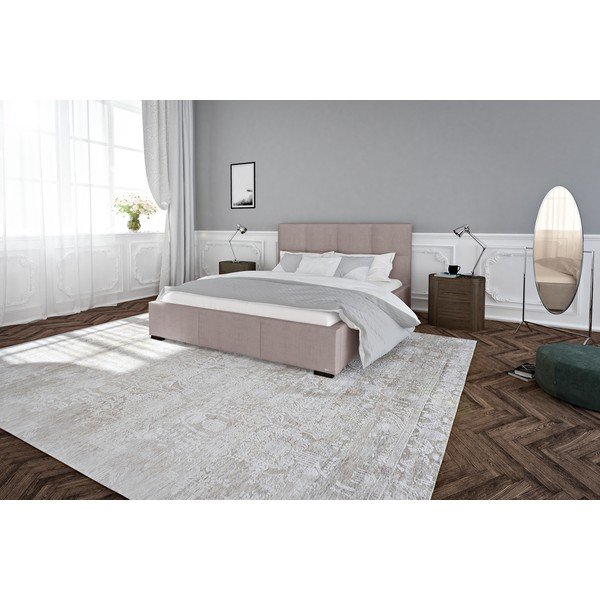 Jasnoróżowe łóżko dwuosobowe ze stelażem i schowkiem Guy Laroche Home Fascination, 160x200 cm-image-4