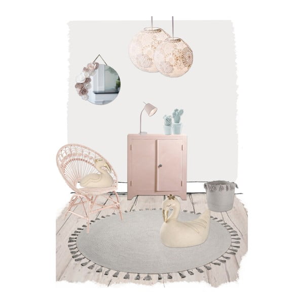 Szary ręcznie tkany okrągły dywan Nattiot Josephine, ∅ 140 cm-image-1