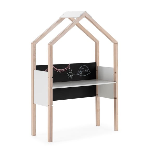 Biurko dziecięce z litego drewna sosnowego 40x100 cm Roxana – Marckeric-image-2