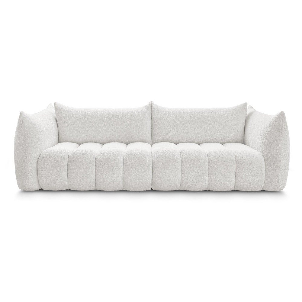 Biała sofa z materiału bouclé 286 cm Azra – Bobochic Paris