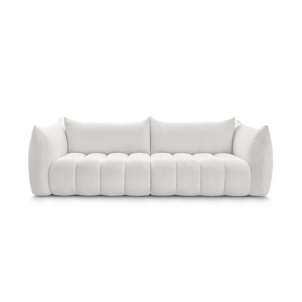 Biała sofa z materiału bouclé 286 cm Azra – Bobochic Paris