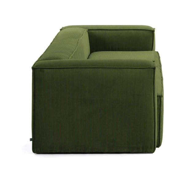 Zielona sztruksowa sofa 240 cm Blok – Kave Home-image-2