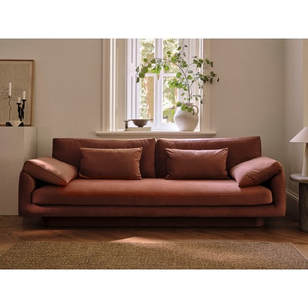 Jasnoszara aksamitna sofa 220 cm Torino – Micadoni -image-1