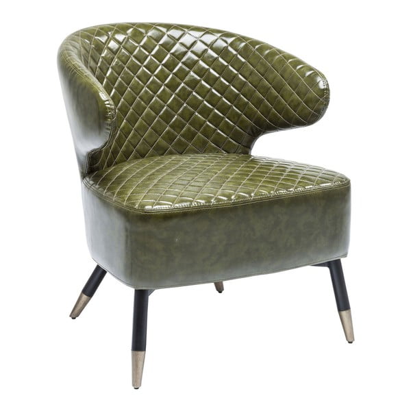 Zielony fotel ze skóry ekologicznej Kare Design Coctailsessel