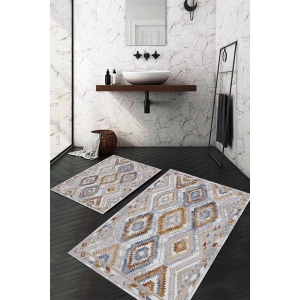 Szare dywaniki łazienkowe zestaw 2 szt. 60x100 cm – Mila Home-image-1