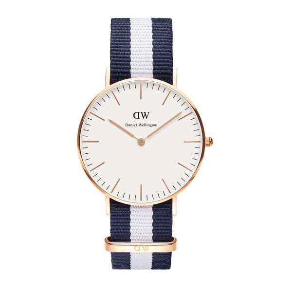 Zegarek damski z niebiesko-białym paskiem Daniel Wellington Glastonbury