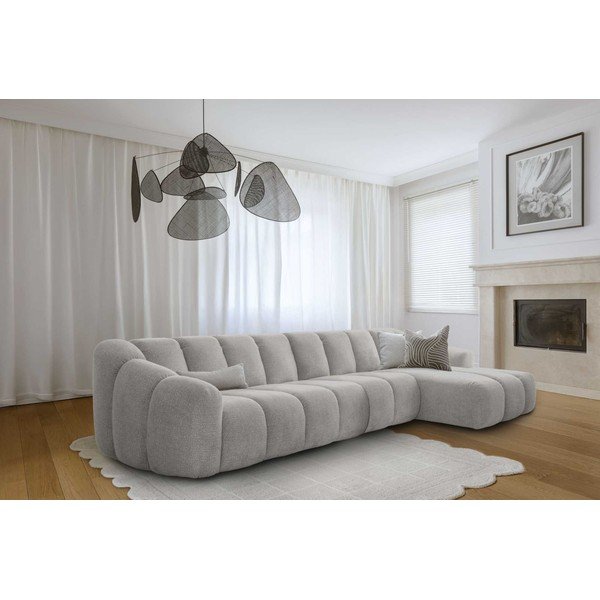 Jasnoszary narożnik (prawostronny/z szezlongiem) Shell – Miuform-image-1