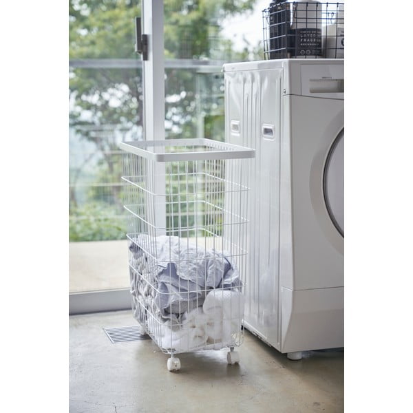 Biały metalowy kosz na pranie 55 l Tower – YAMAZAKI-image-1