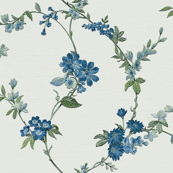 Tapeta z winylu na flizelinie 10 m x 53 cm Floral Blue – Vavex