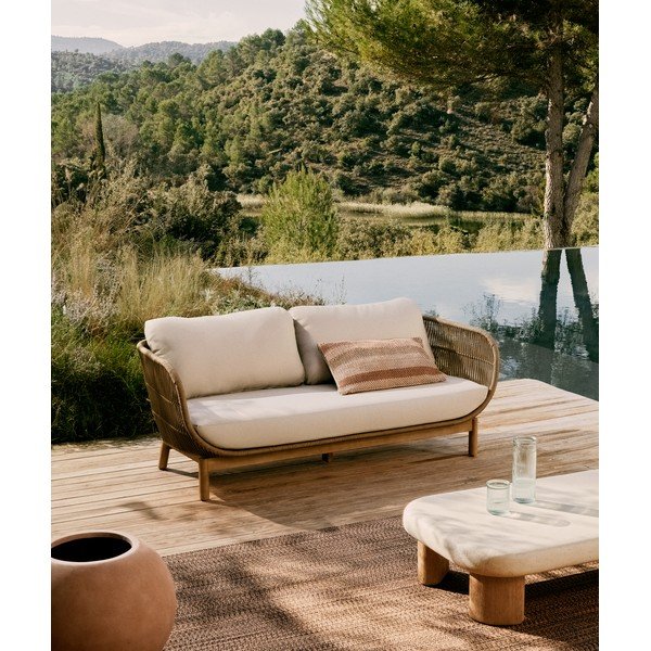 Beżowa tapicerowana sofa ogrodowa Catalina – Kave Home-image-1