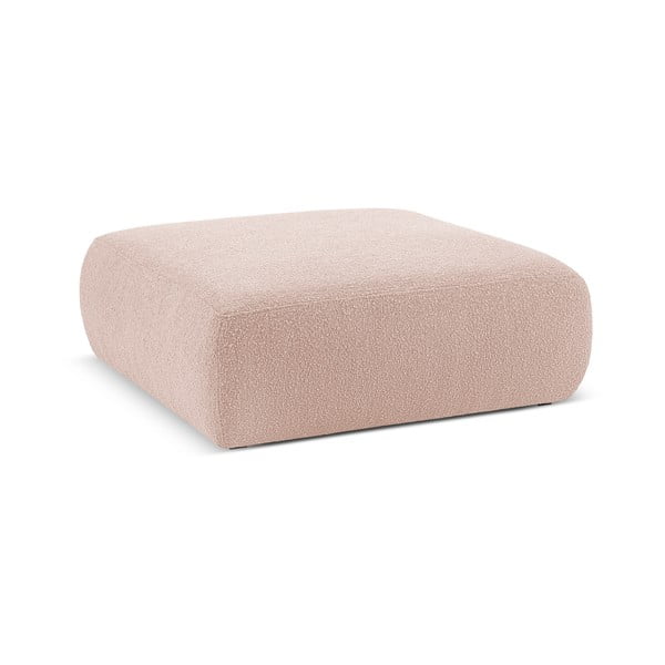Różowy puf z materiału bouclé Molino – Micadoni Home-image-1