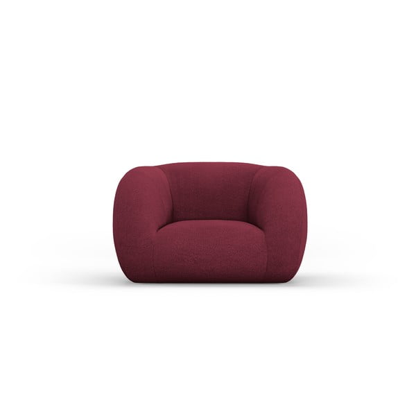Bordowy fotel z materiału bouclé Essen – Cosmopolitan Design