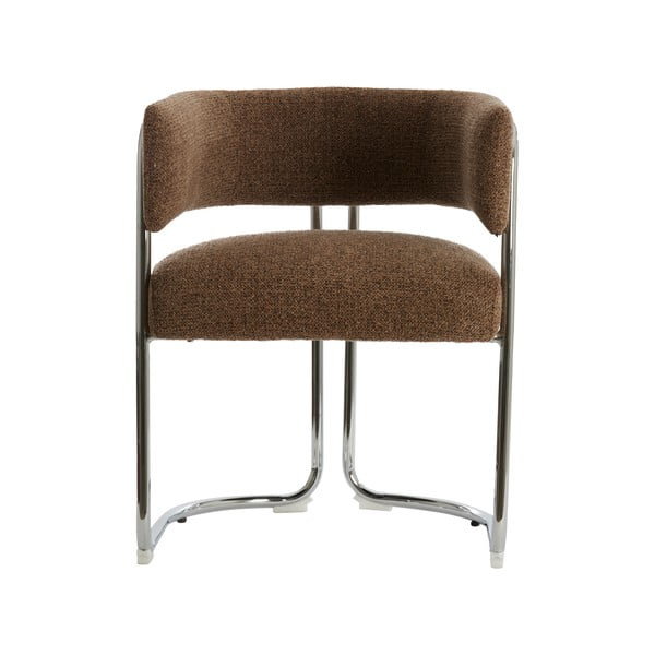 Brązowy metalowy fotel jadalniany z podłokietnikami Adante – Light & Living-image-4