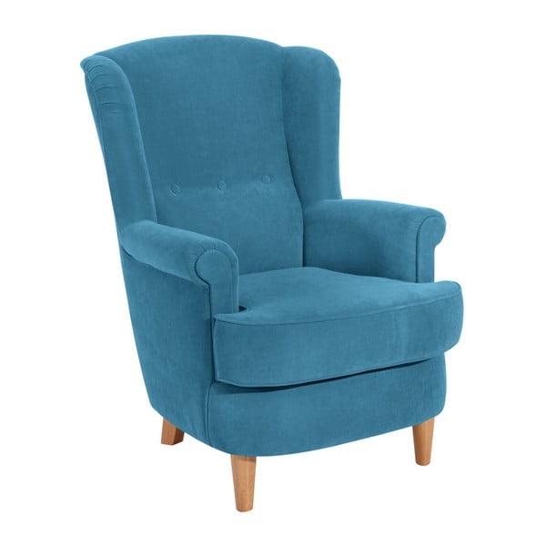 Niebieskozielony fotel Max Winzer Kendra Velor
