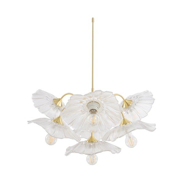 Szklana lampa wisząca ze ściemniaczem w kolorze złota ø 70 cm Nugget – Jotex