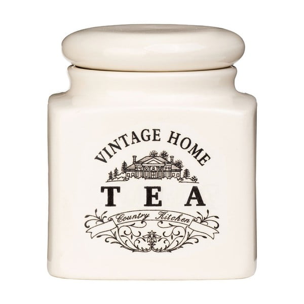 Kremowy pojemnik na herbatę z ceramiki Premier Housewares Vintage Home