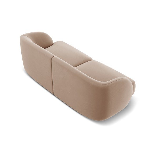 Beżowa aksamitna sofa 184 cm Miley  – Micadoni Home-image-3