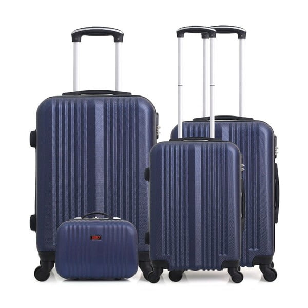 Zestaw 4 niebieskich walizek na kółkach Hero Lipari-C