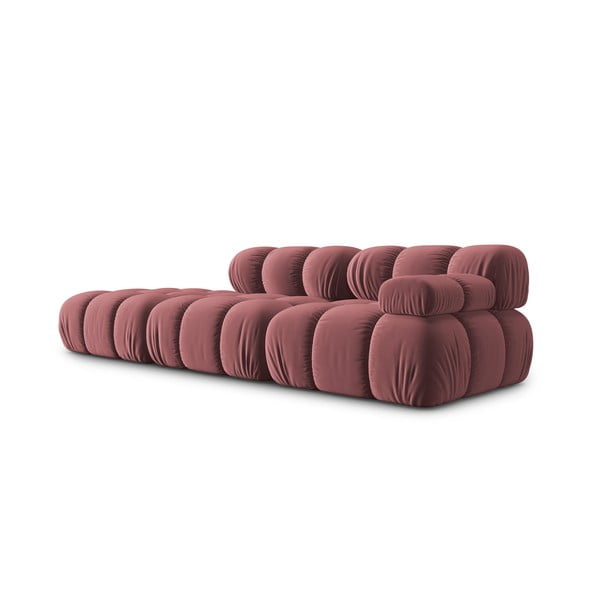 Różowa aksamitna sofa 282 cm Bellis – Micadoni Home-image-3